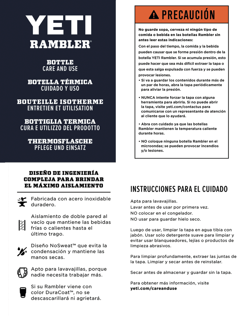 21070060007 TAPA Y POPOTE PARA RAMBLER 20oz, 24oz Y 25oz MEDIANA MARCA YETI