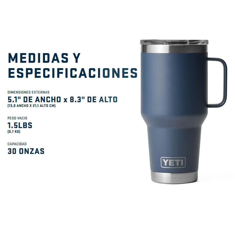 21071503880 TAZA RAMBLER 30oz TRAVEL MUG CON TAPA STRONGHOLD RESCUE RED MARCA YETI
