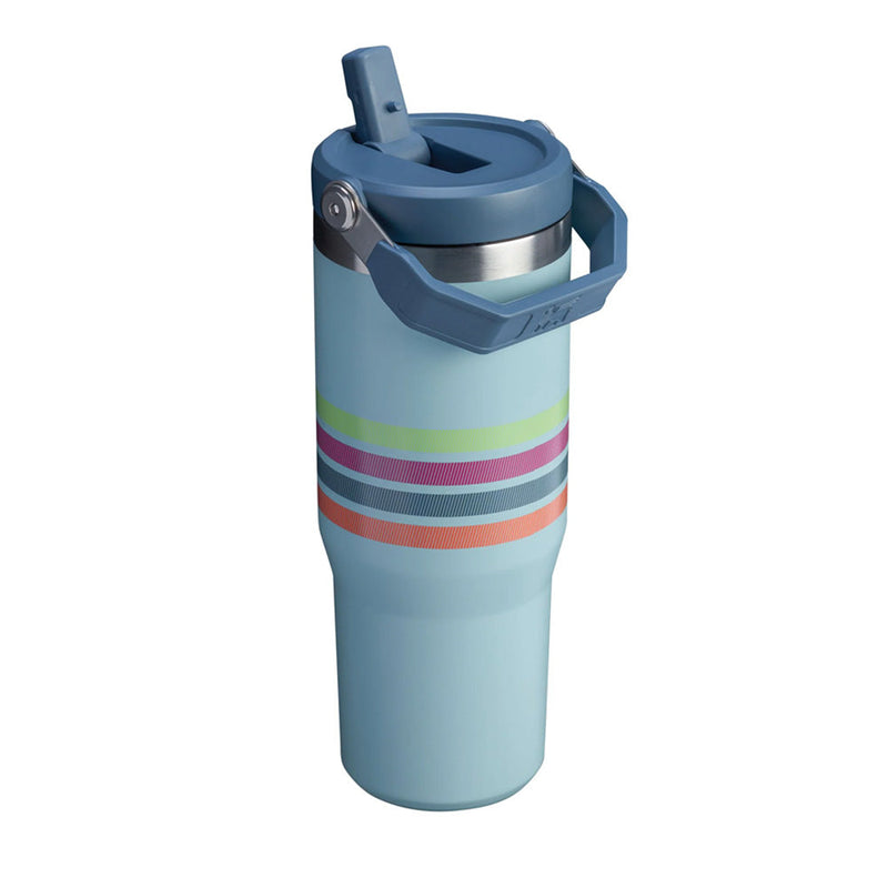 90470PT TERMO ICEFLOW FLIP STRAW VARSITY 30oz SEAFOAM STRIPE MARCA STANLEY