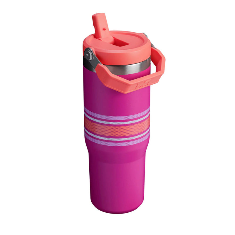 90472PT TERMO ICEFLOW FLIP STRAW VARSITY 30oz FUCSHIA MESH MARCA STANLEY