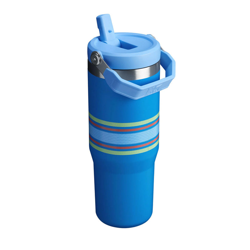 90473PT TERMO ICEFLOW FLIP STRAW VARSITY 30oz AZURE MESH MARCA STANLEY