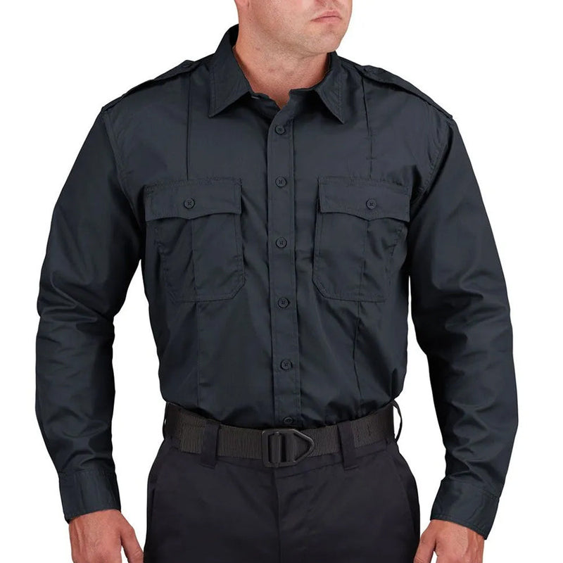 F5338-14-450 CAMISA CLASS B M/L 65% 35% GABARDINA MARINO MARCA PROPPER T. G