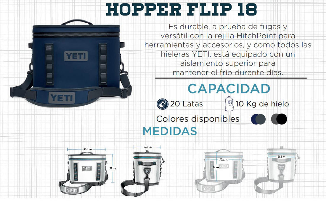 18060131425 HIELERA SUAVE HOPPER FLIP 18 CHARCOAL MARCA YETI