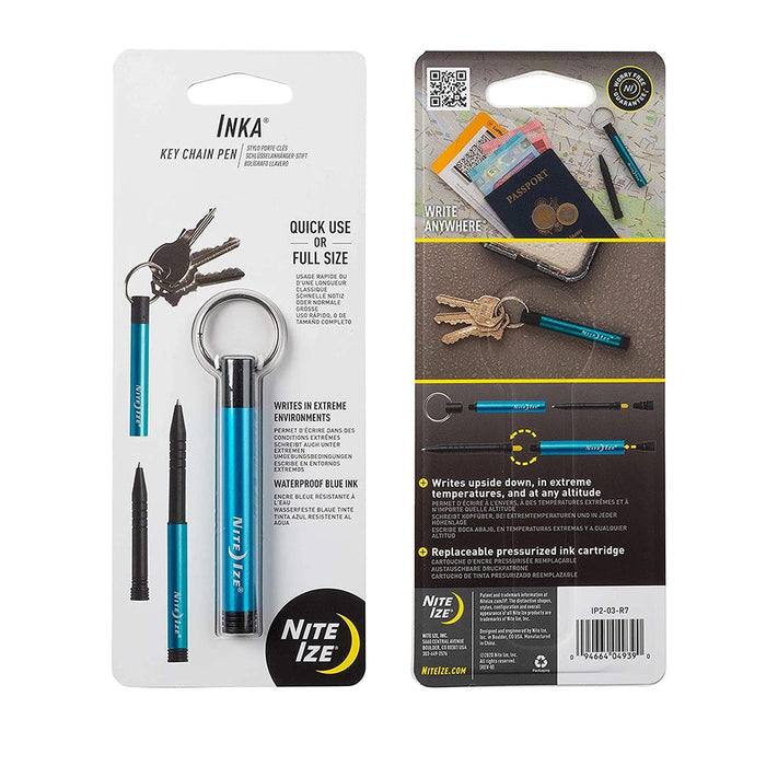 LLAVERO PLUMA AZUL MARCA NITE IZE