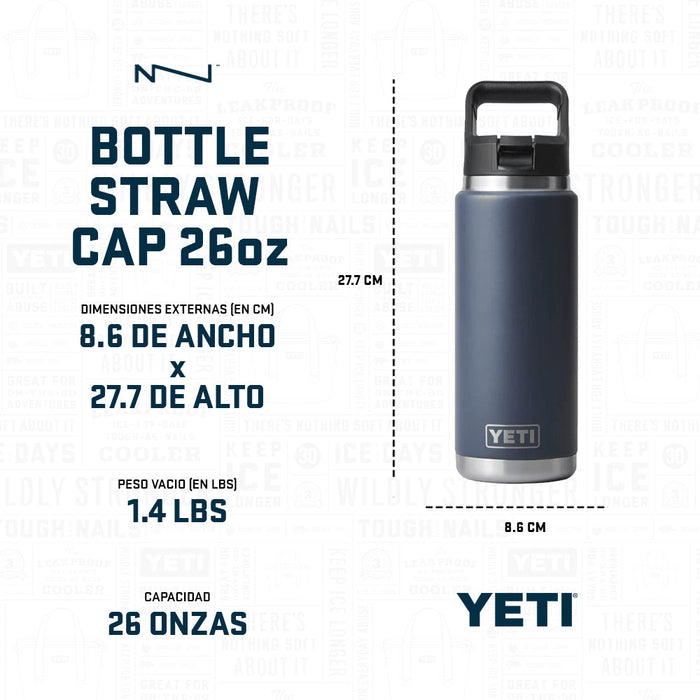 21071504108 TERMO RAMBLER 26oz STRAW BOTTLE BLANCO MARCA YETI