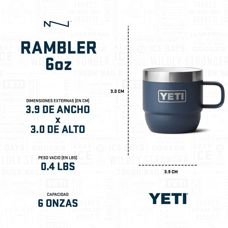 21071503788 TAZA RAMBLER 6oz STACKABLE 2 PIEZAS NEGRO MARCA YETI