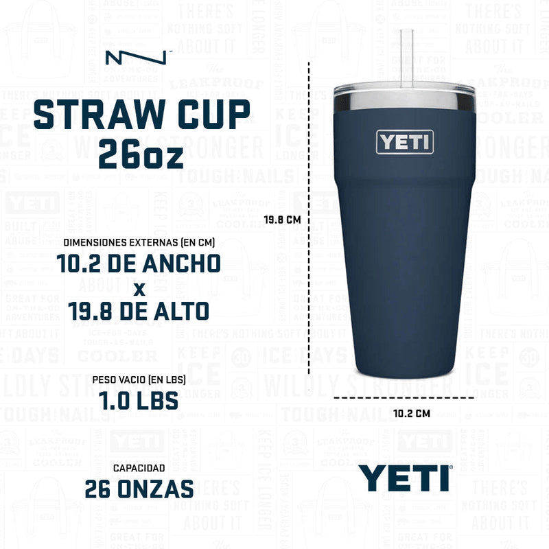 21071500646 TERMO RAMBLER 26oz STRAW CUP SEAFOAM MARCA YETI