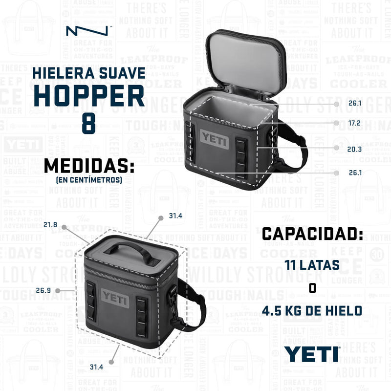 18060131421 HIELERA SUAVE HOPPER FLIP 8 CHARCOAL MARCA YETI