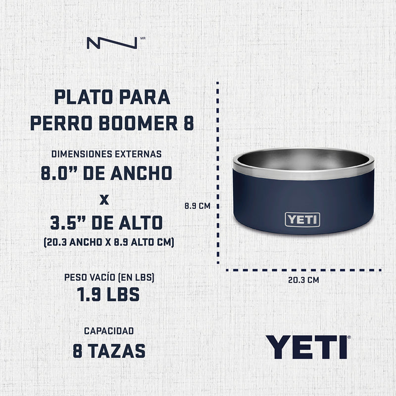 21071504130 PLATO PARA PERRO BOOMER 8 NEGRO MARCA YETI