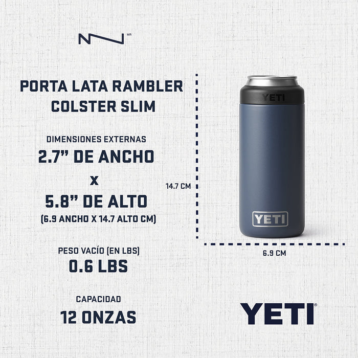 21071504066 PORTA LATA RAMBLER COLSTER SLIM BLANCO MARCA YETI