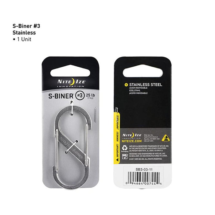 S-BINER DUAL CARABINER #3 ACERO MARCA NITE IZE