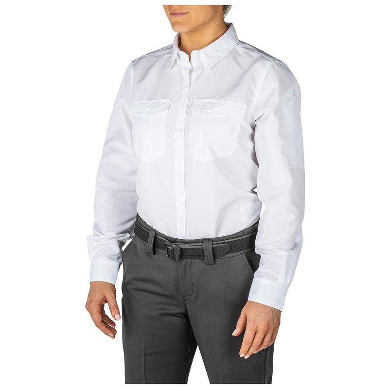62388-992 CAMISA FAST TAC M/L PARA DAMA BLANCA MARCA 5.11