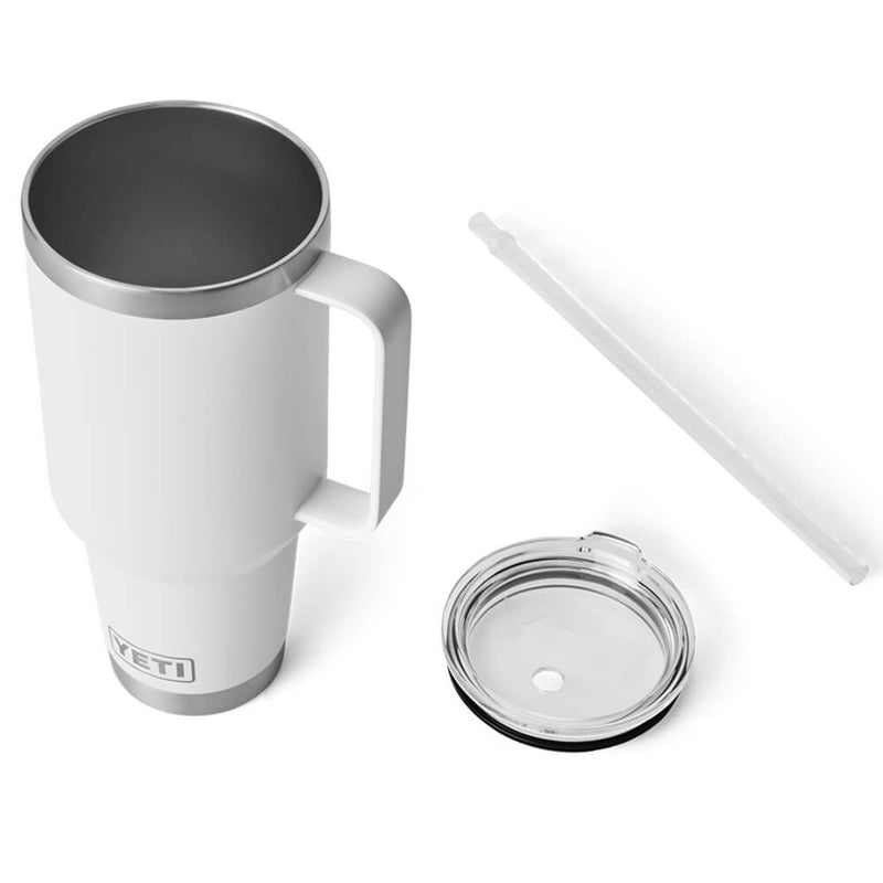 21071503836 TERMO RAMBLER 42oz STRAW MUG BLANCO MARCA YETI