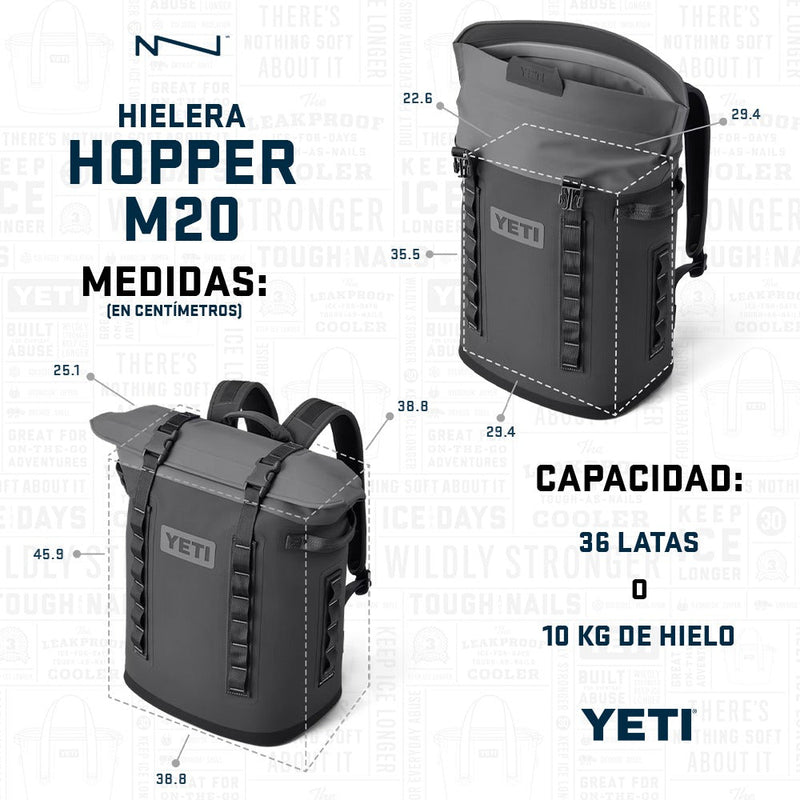 18060131272 HIELERA SUAVE BACKPACK HOPPER M20 NEGRO MARCA YETI