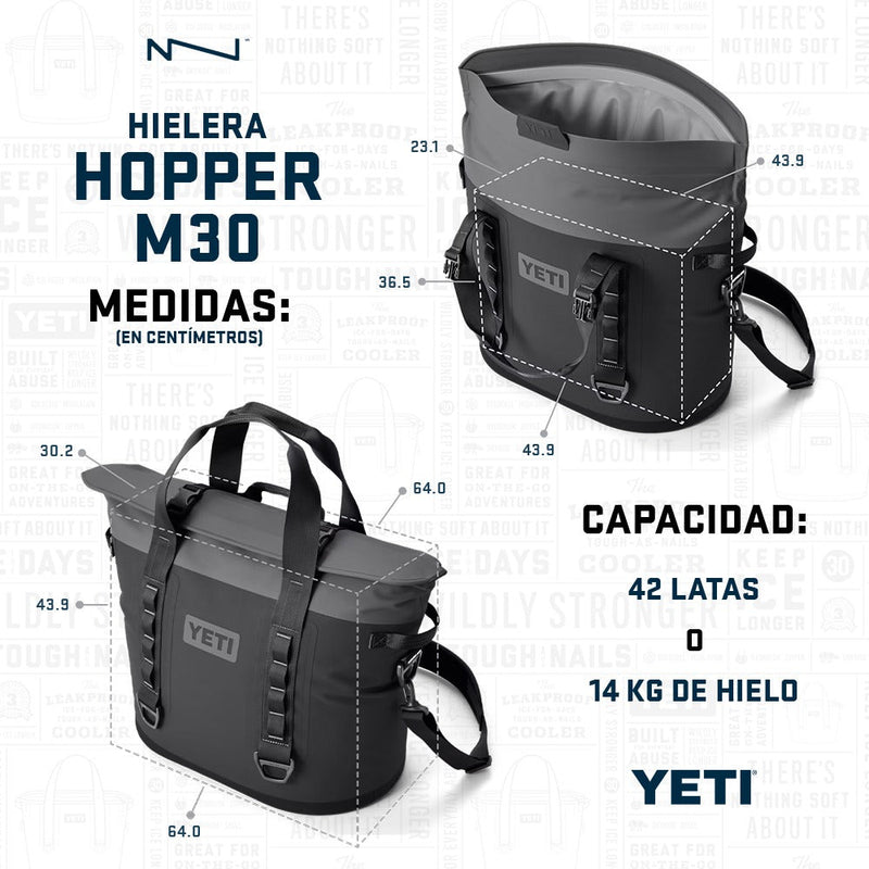 18060131273 HIELERA SUAVE HOPPER M30 2.0 NEGRO MARCA YETI