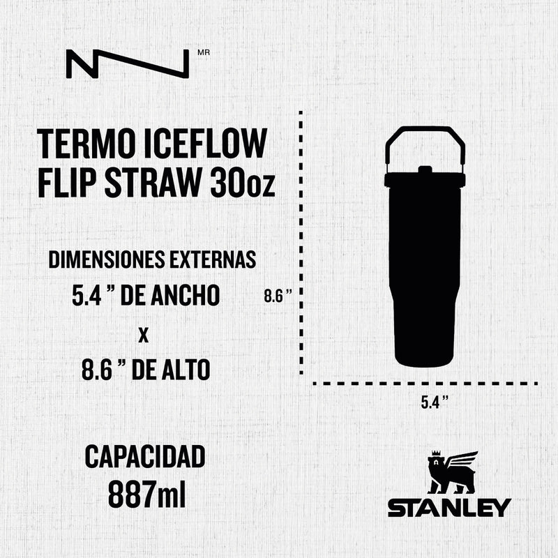 90473PT TERMO ICEFLOW FLIP STRAW VARSITY 30oz AZURE MESH MARCA STANLEY
