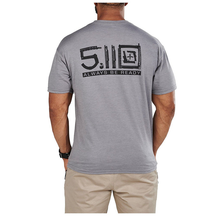 41191YM-097 PLAYERA LOCKED AND LOGOED M/C GRIS MARCA 5.11 TACTICAL